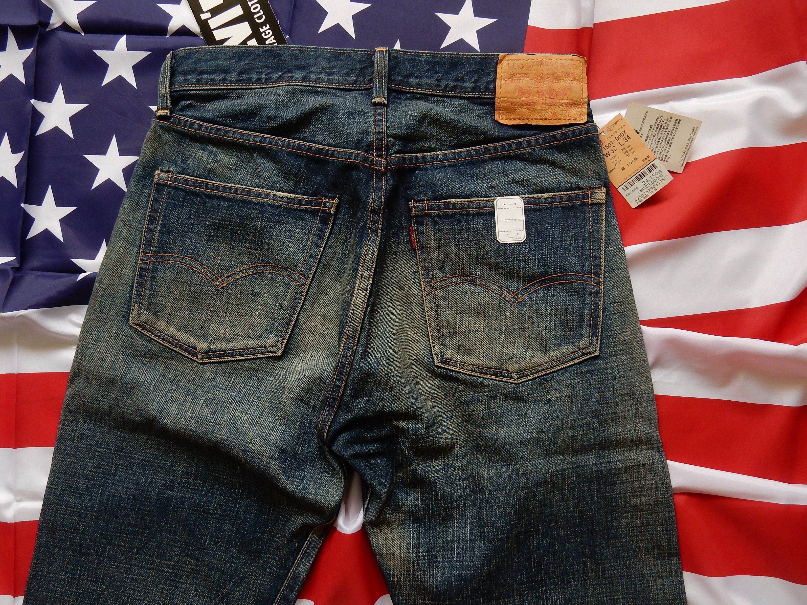 保障できる Levis W34 LVC 米国製 71501-0014 BIGE 501 デニム