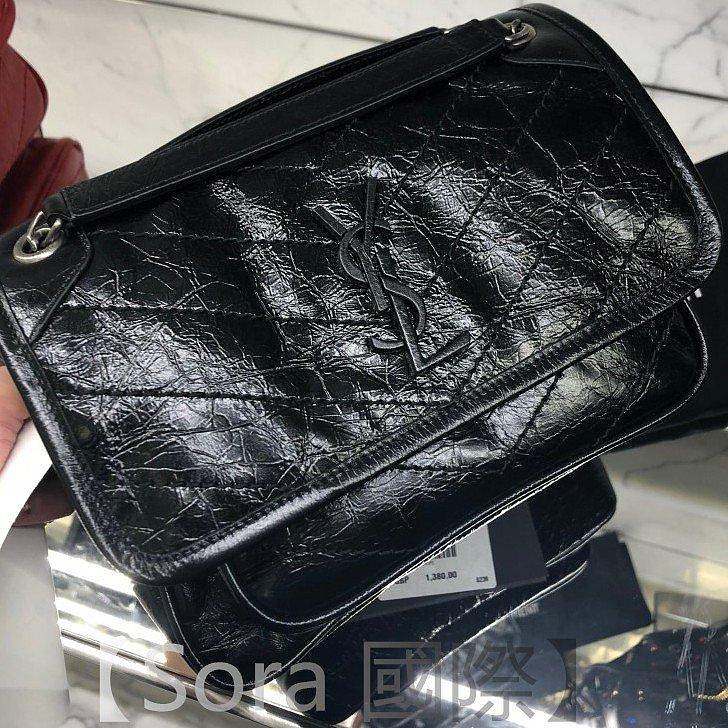 YSL baby NIKI 小號533037 中號498894黑色 女包 肩斜背 手提包 流浪包