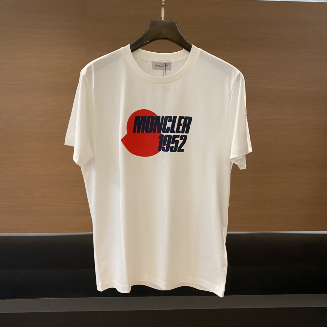名品站』Moncler短袖T恤英倫風型男圓領T恤原單大牌外貿專櫃logo圖案