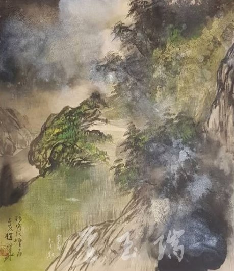 直販卸し売り 【閑】中国湖南省山水画家 石谷作『水墨山水風景』真作紙