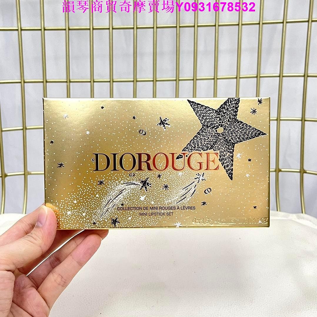 樂購賣場 Dior/迪奧 口紅小樣 聖誕限量版 999啞光 滋潤 烈焰藍金唇膏 唇膏禮盒四件套