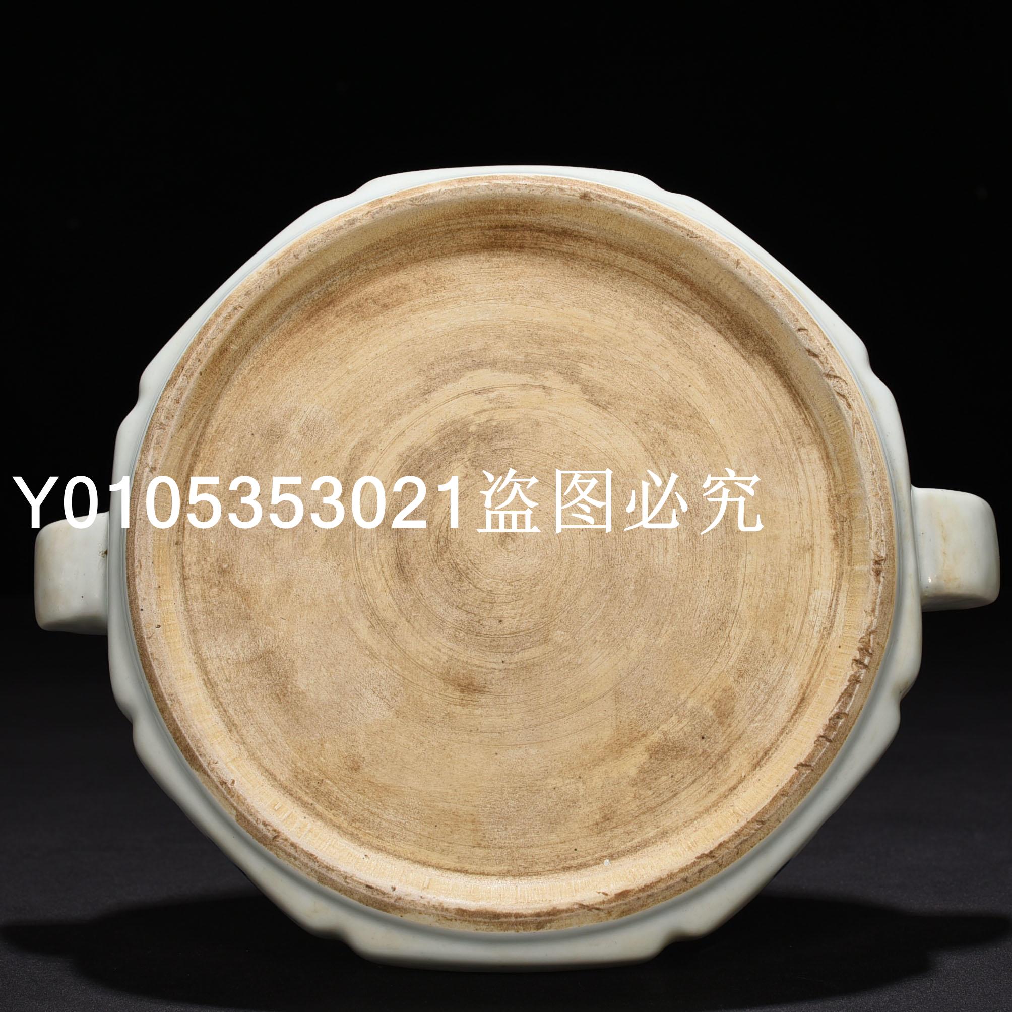 【NEW ARRIVAL】『清・乾隆年製款・古陶磁器・豆青釉皮球開窗粉彩花山水楼閣紋双耳大瓶・箱付』極細工・古賞物・中国古玩・中国古美術 清