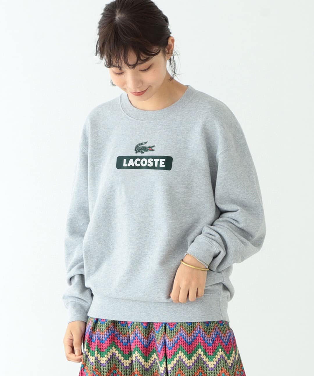 山東:LACOSTE × BEAMS / 別注Big Logo Sweat/限定販售毛圈logo大學t