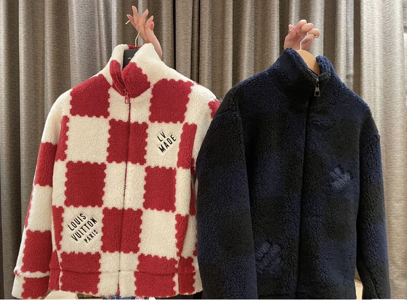 COCO 精品專賣】LV 1A9M81 JACQUARD DAMIER FLEECE BLOUSON 泰迪熊毛毛外套