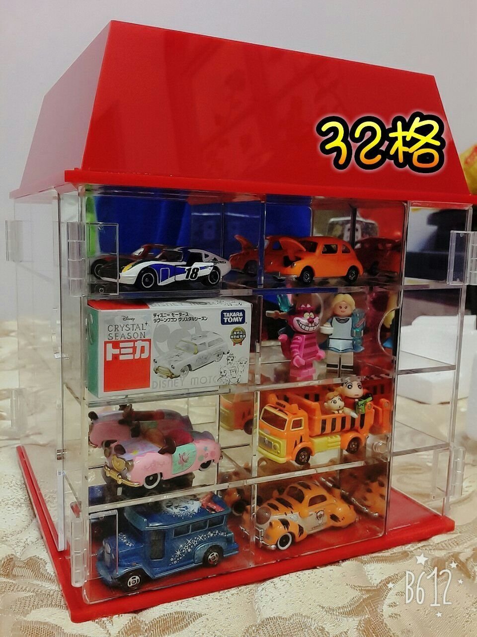 【32格一般款】Tomica Tomy DM多美小汽車 迪士尼 展示櫃 壓克力 32格/96格 旋轉 公仔 模型 收藏 防塵