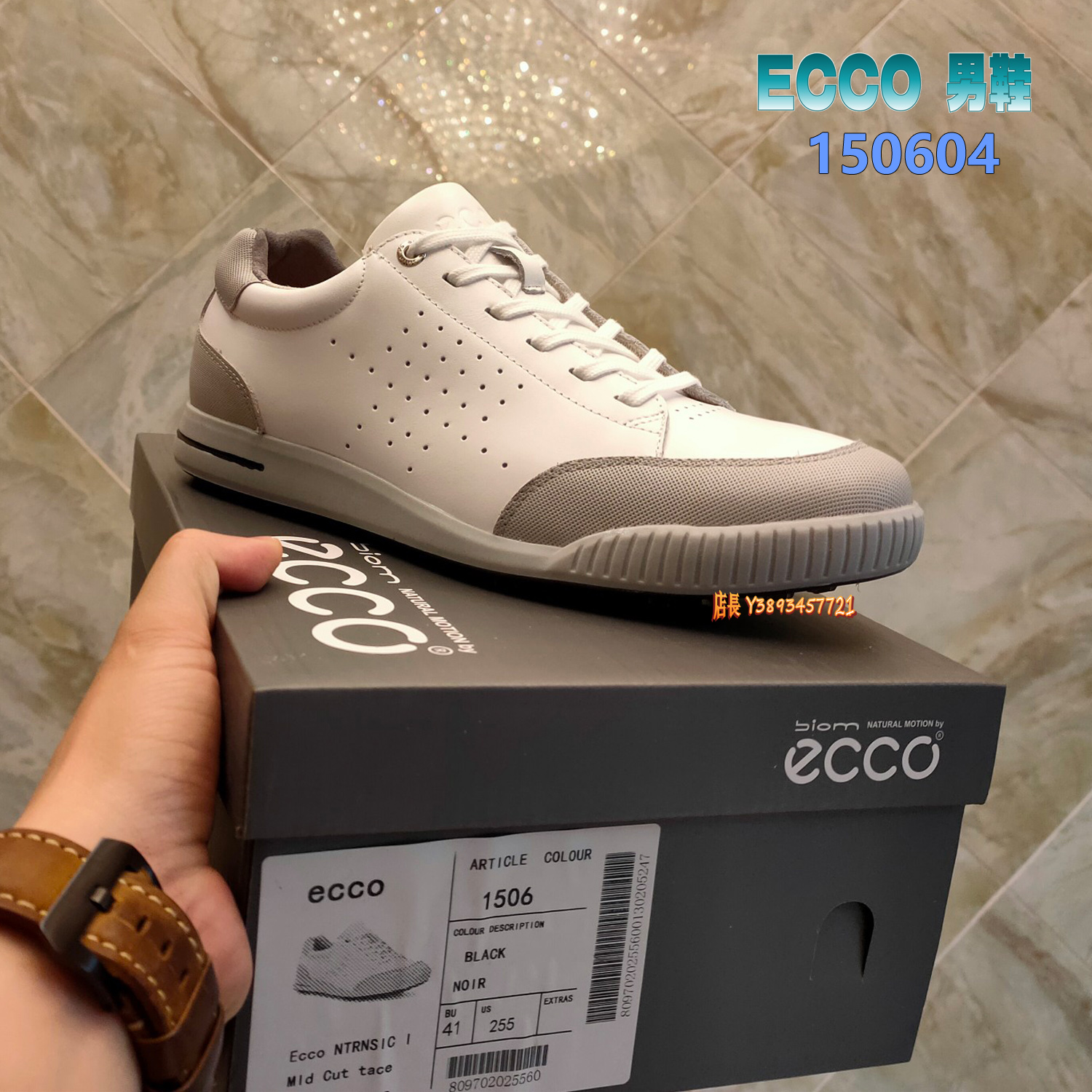 新款 正貨ECCO GOLF STREET RETRO 復古高爾夫球鞋 真皮製造 拉絲鞋頭 防水 TPU底 150604