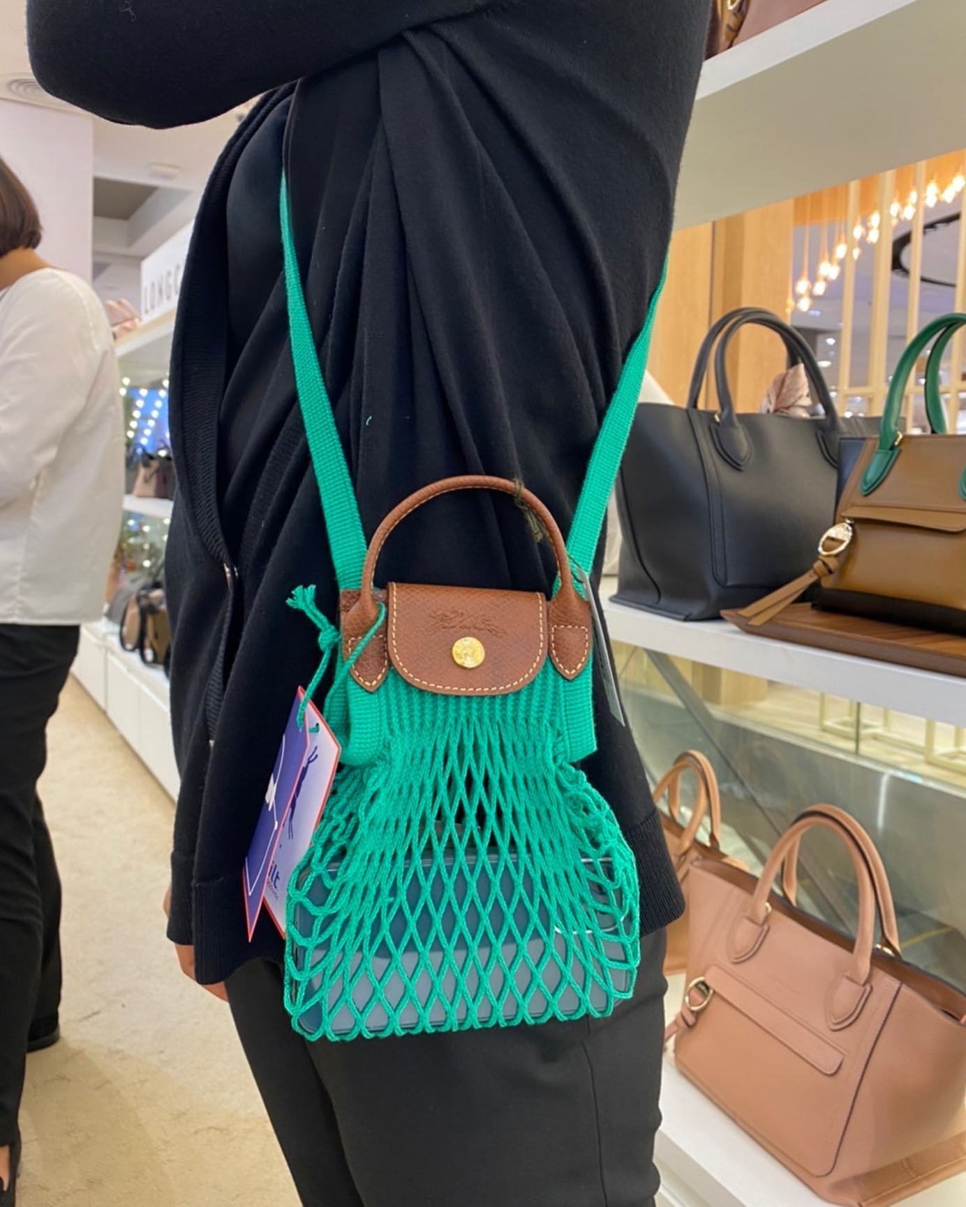 折扣現貨】正品LONGCHAMP LE PLIAGE FILET XS迷你款編織包漁網包漁網袋