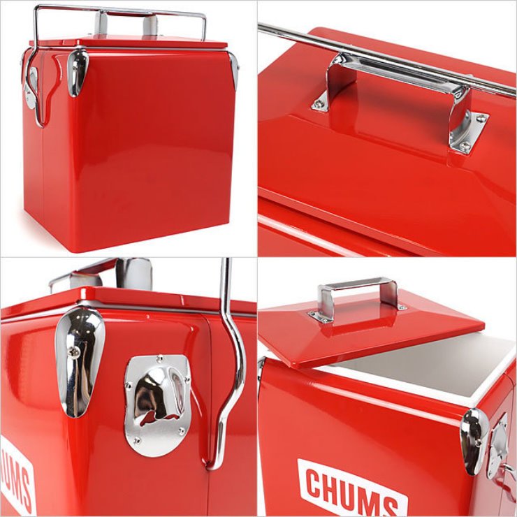 CodE= CHUMS STEEL COOLER BOX 12L 不鏽鋼露營保溫冰桶(卡其紅)CH62