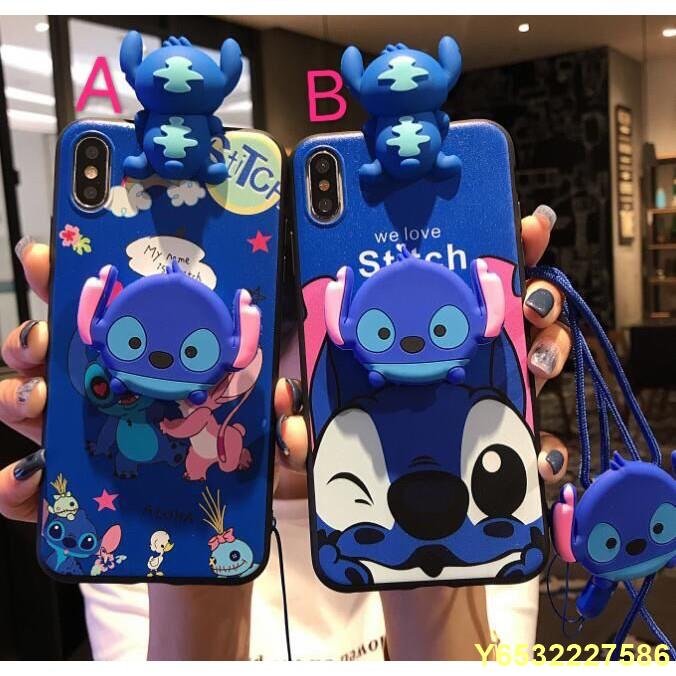 AryinZzz雜貨檔 Iphone11 6 6s i7 i8 plus ixs max xr i12卡通可愛史迪奇公仔矽膠全包手機殼保護