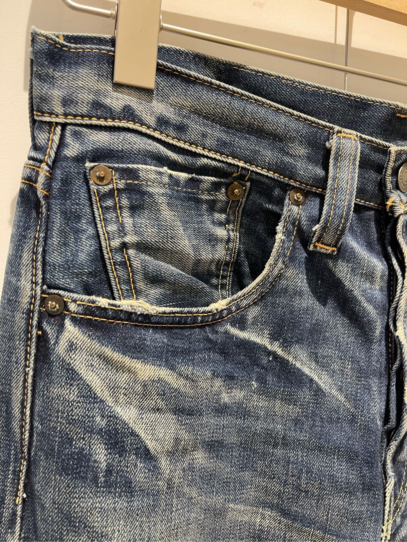 LEVIS LVC 47501 日本製復刻版超完美色落處理32腰實際尺寸29腰| Yahoo 