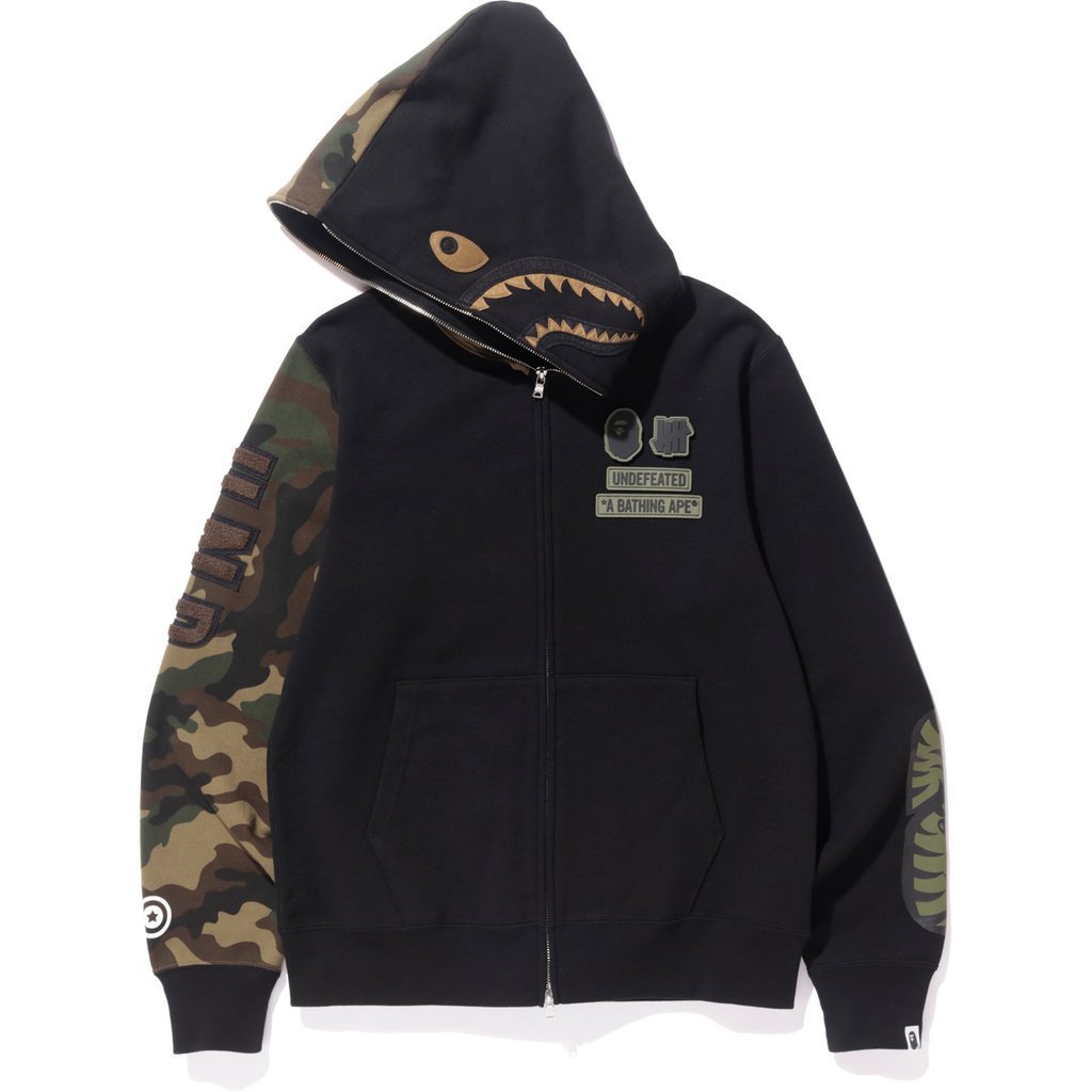 日貨代購CITY】A BATHING APE UNDEFEATED CAMO SHARK HOODIE 鯊魚外套