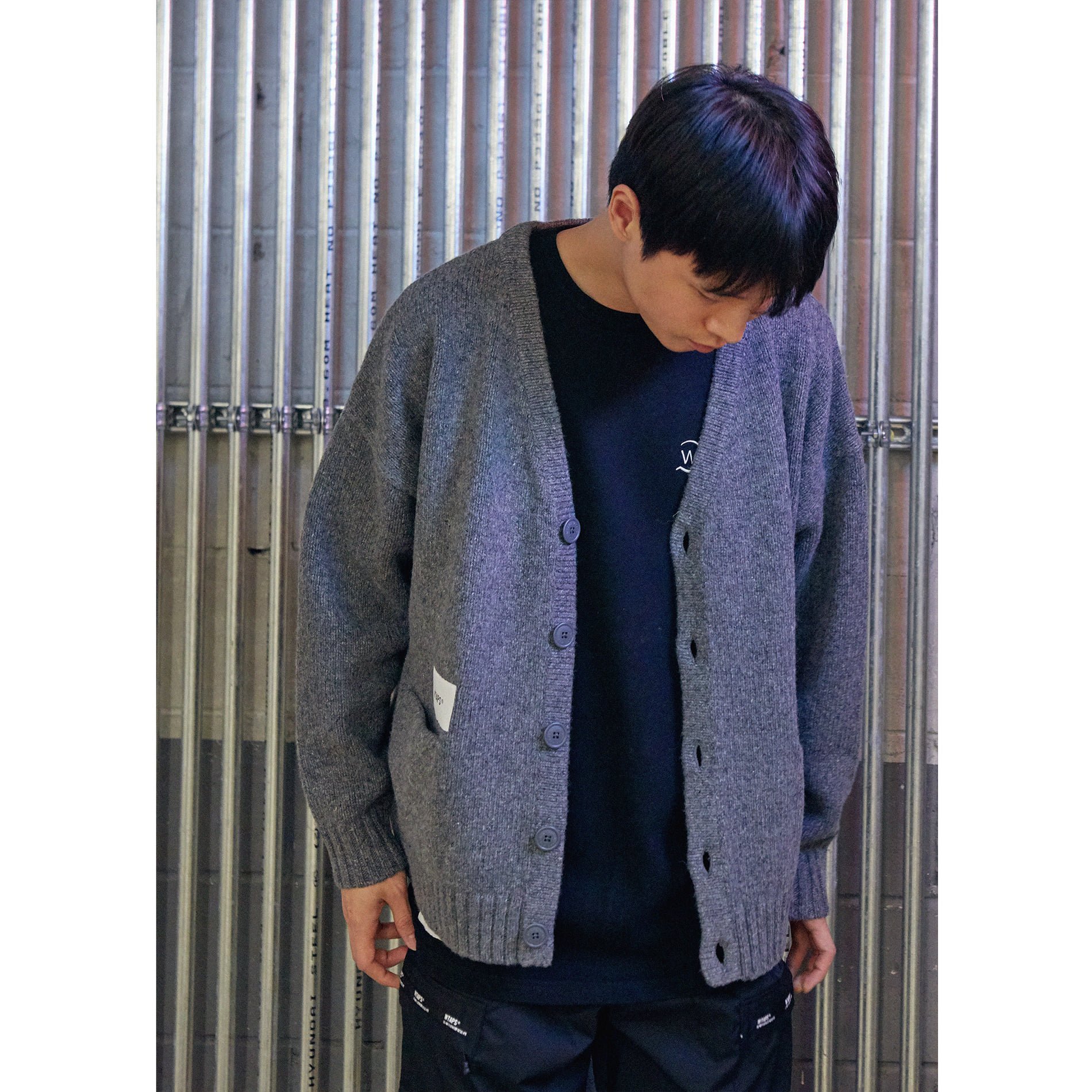 Wtaps 19AW PALMER / SWEATER. WONY GRAY 毛衣羊毛針織衫開襟外套灰色