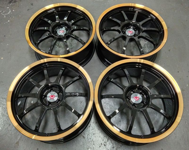 【員林 小茵 中古 物流區】台灣巧新製鍛造圈 19吋 5X100 8J ET35 亮黑銅金邊 9.9成新