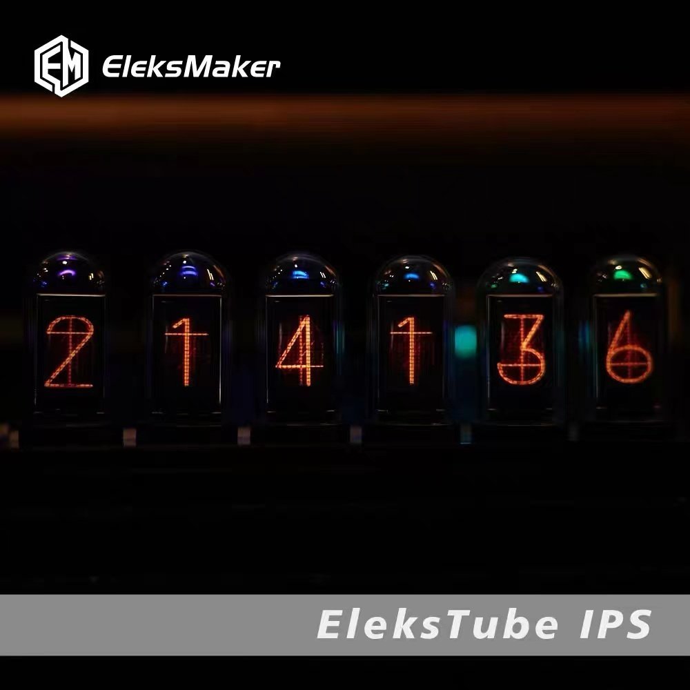 熱銷 千禧小店-擬輝光管時鐘EleksTube IPS時鐘桌面擺件男友禮物RGB命運石之門鐘