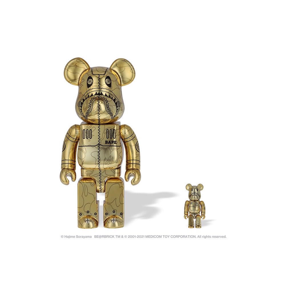 BAPE HAJIME SORAYAMA SHARK BE@RBRICK 100% & 400% SET 空山基金銀