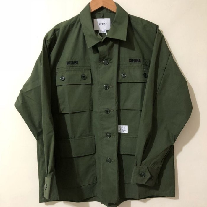 18SS Wtaps Jungle LS Shirt Copo Weather 四袋軍襯衫軍綠軍裝現貨風衣