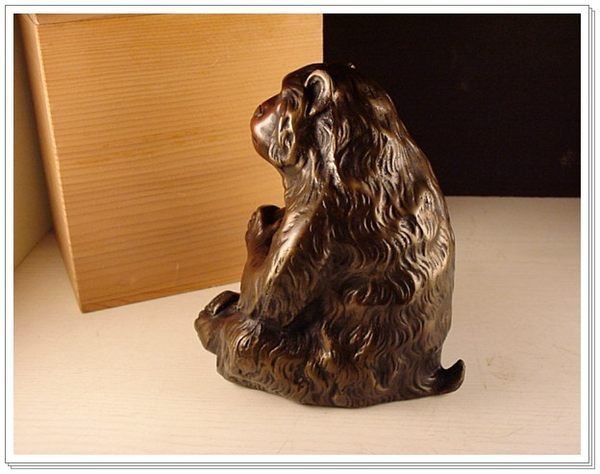 最安挑戦！ 銅製 老猿置物 置物 美術品・アンティーク・コレクション