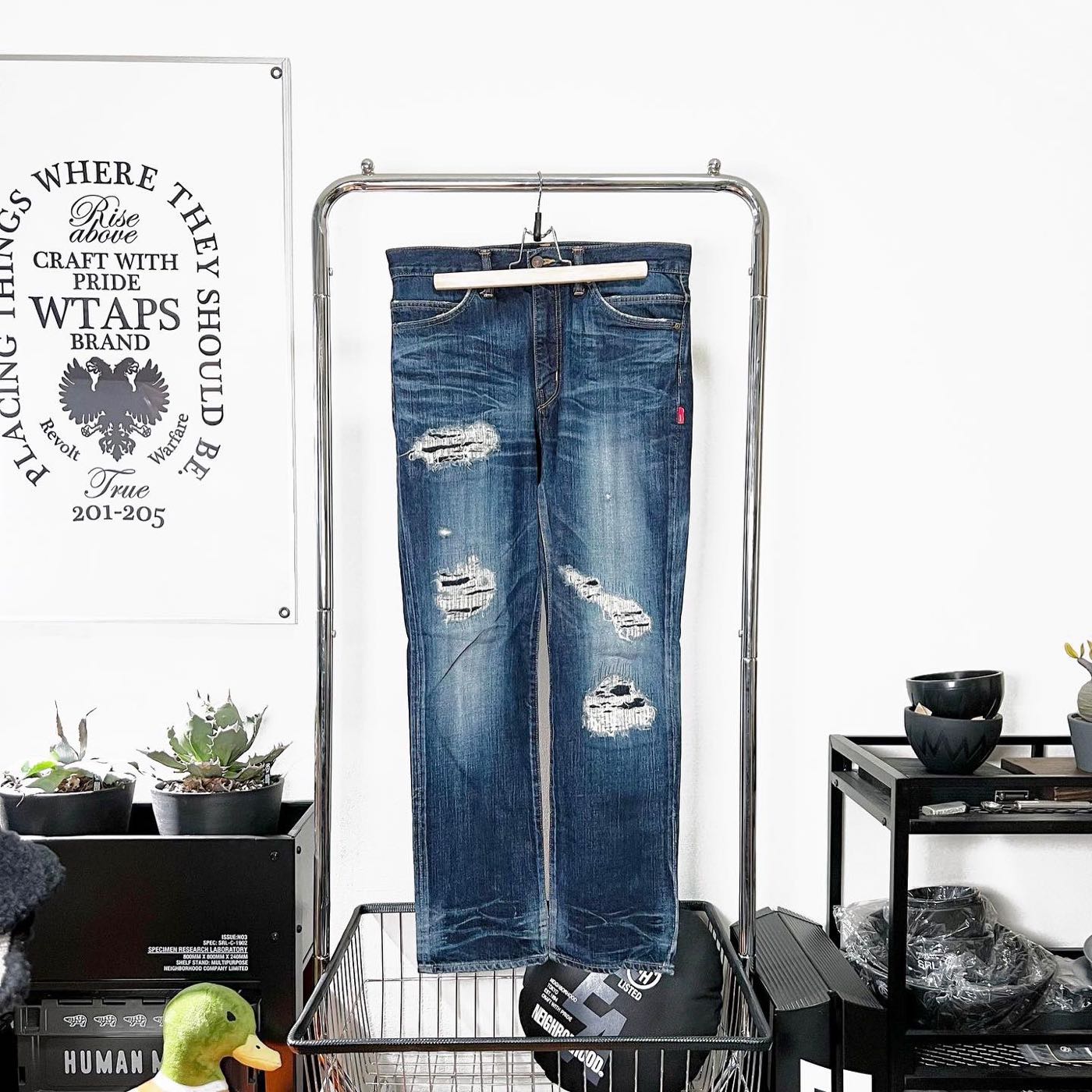 希望商店】WTAPS BLUES SKINNY TRASH 15AW 破壞縫補水洗牛仔褲| Yahoo