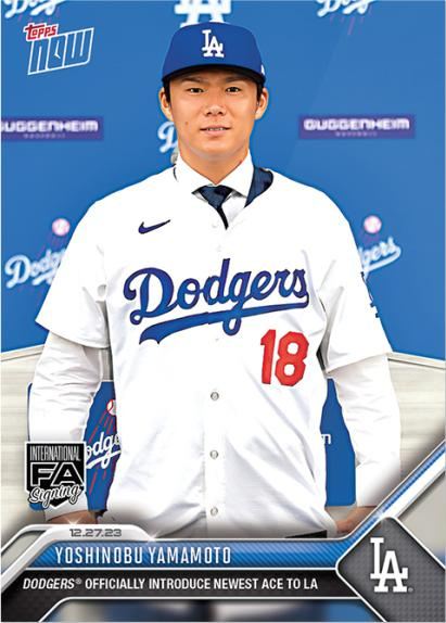 現貨》山本由伸漂亮正式加盟道奇隊記者會經典時刻紀念卡2023 Topps Now 