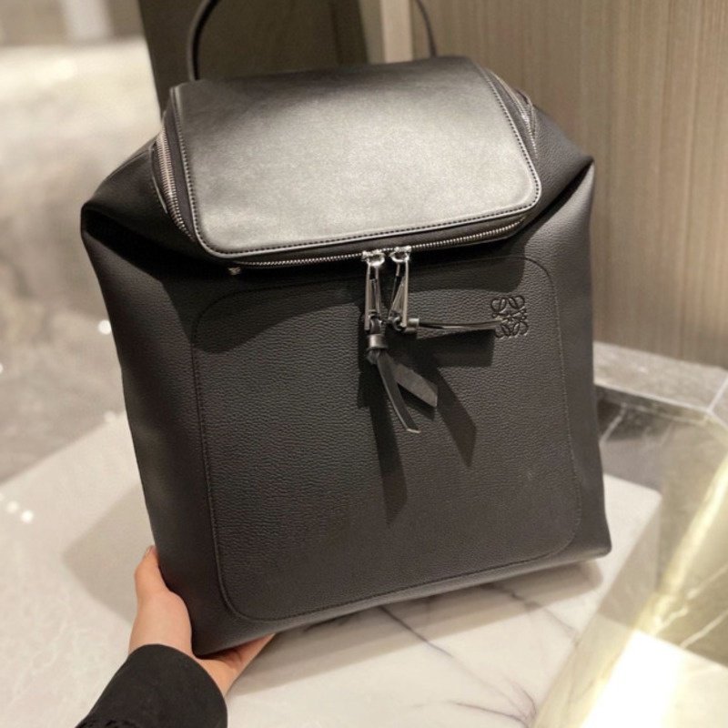 Loewe_Goya Small Backpack 羅意威新款男士後背包 男款背包 超夯 雙肩書包 小牛皮大容量包包 S