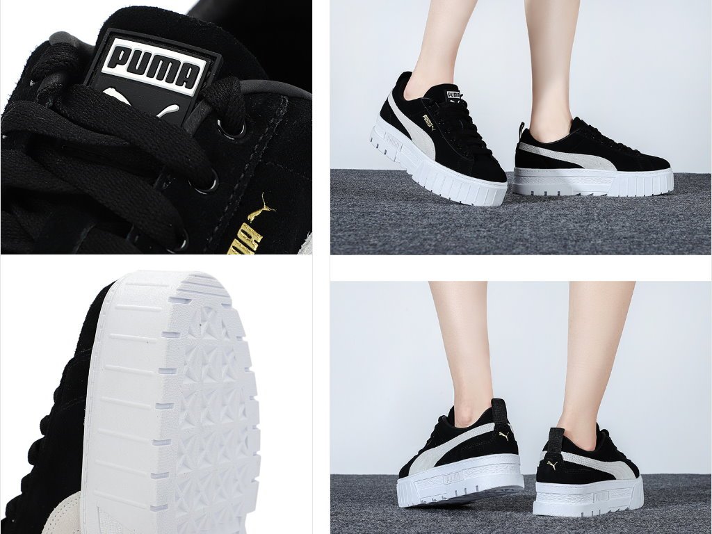 CodE= PUMA MAYZE W 麂皮增高厚底鞋(黑白) 380784-01 米白金標蔡依林泫 