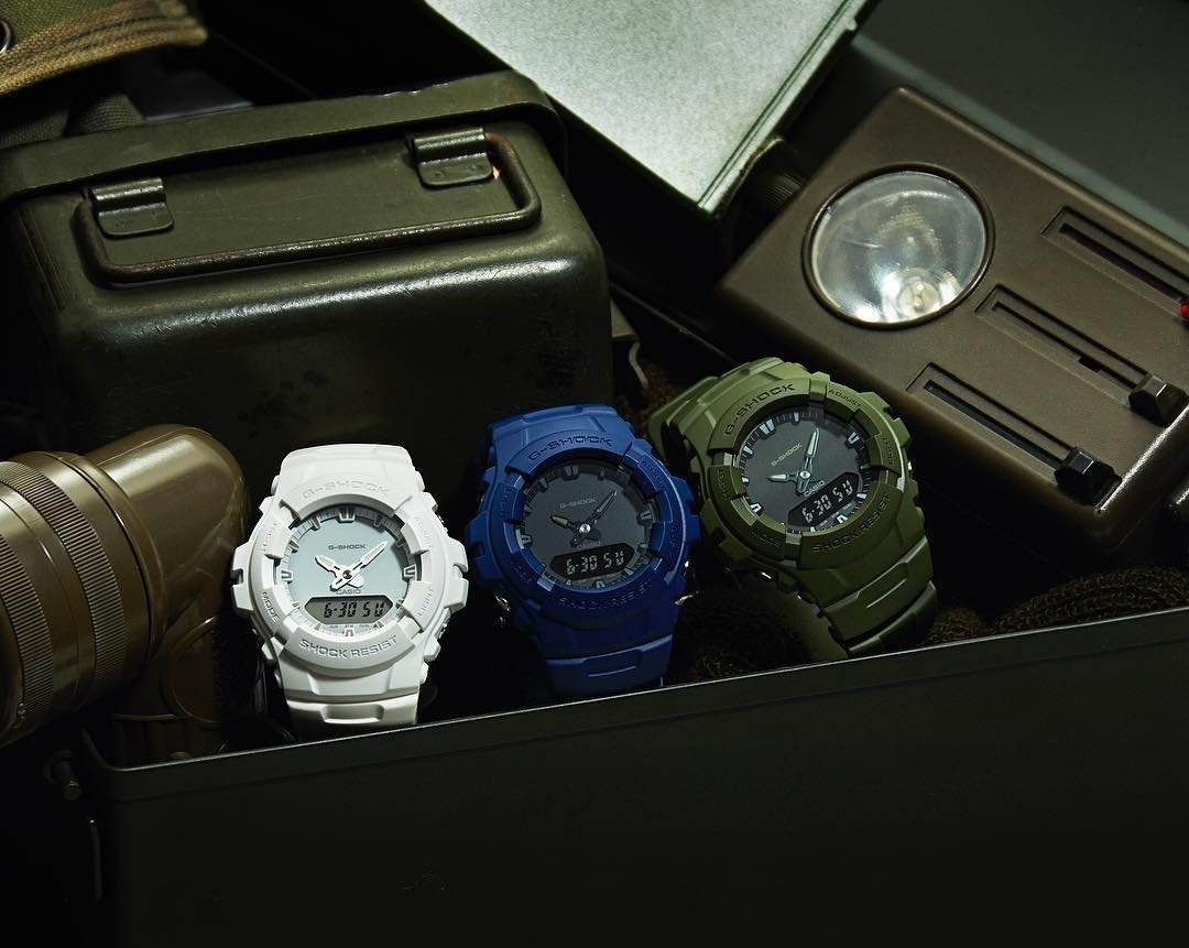 CASIO手錶公司貨G SHOCK簡約風G-100CU-2 A 反轉液晶顯示CASIO公司貨~G