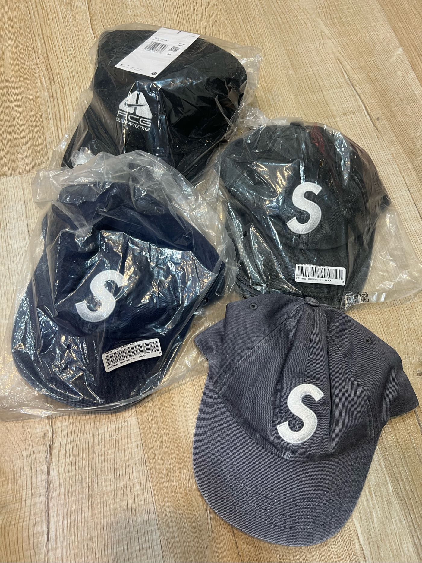 全新正品Supreme Pigment Print S Logo 6-Panel 老帽水洗黑色附吊牌