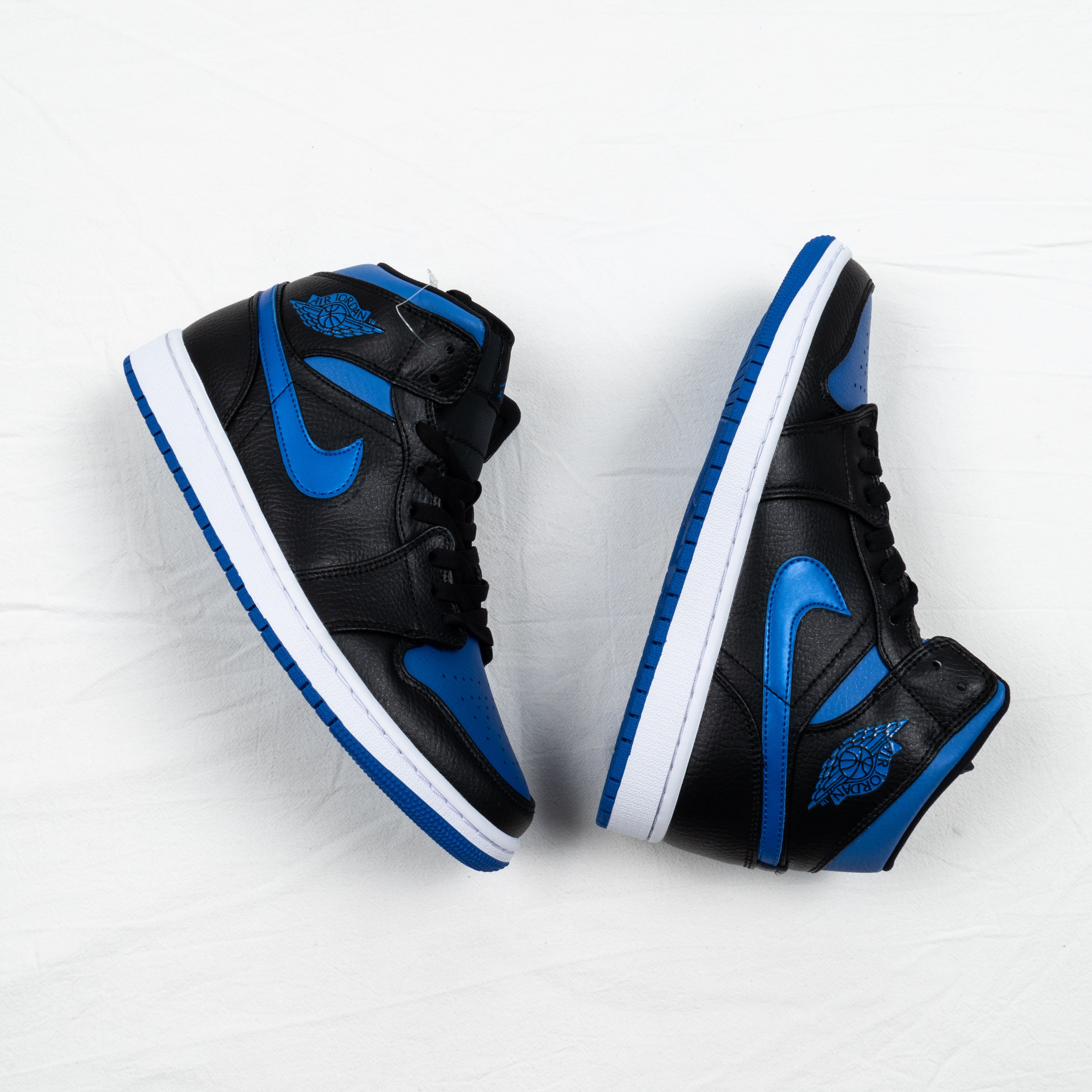 Air Jordan 1 Mid Royal 黑藍皇家藍休閒運動籃球鞋男女鞋554724-068