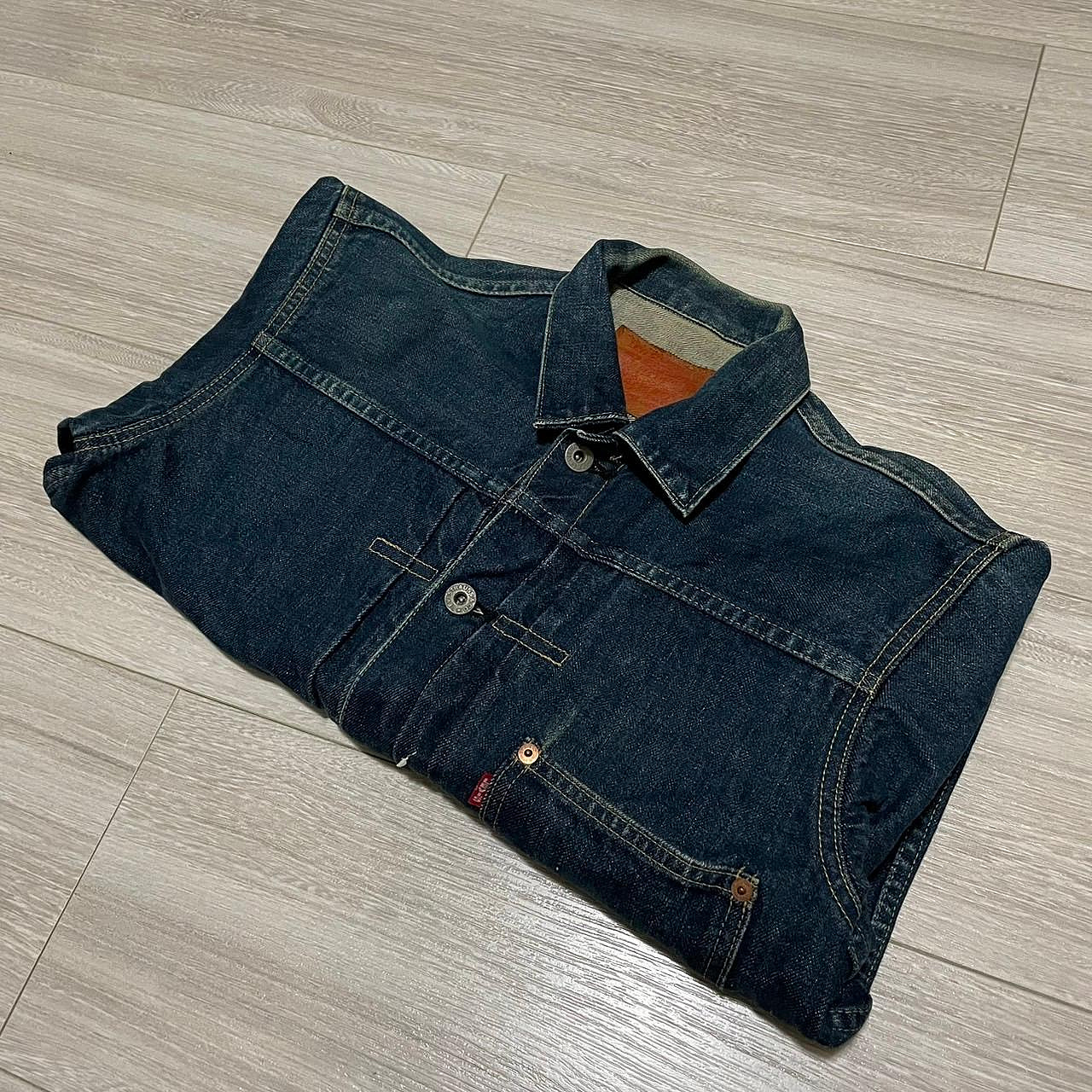 日本製Levi's levis 71506-XX LVC 一代深藍大E 復古牛仔外套38號約M號 