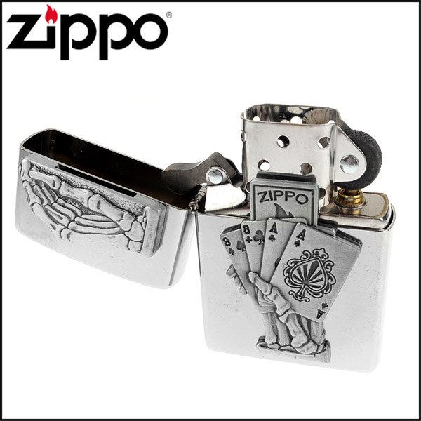 ☆哈洛德小舖☆【ZIPPO】美系~Dead Mans Hand-死者之手撲克圖案貼飾NO.49536