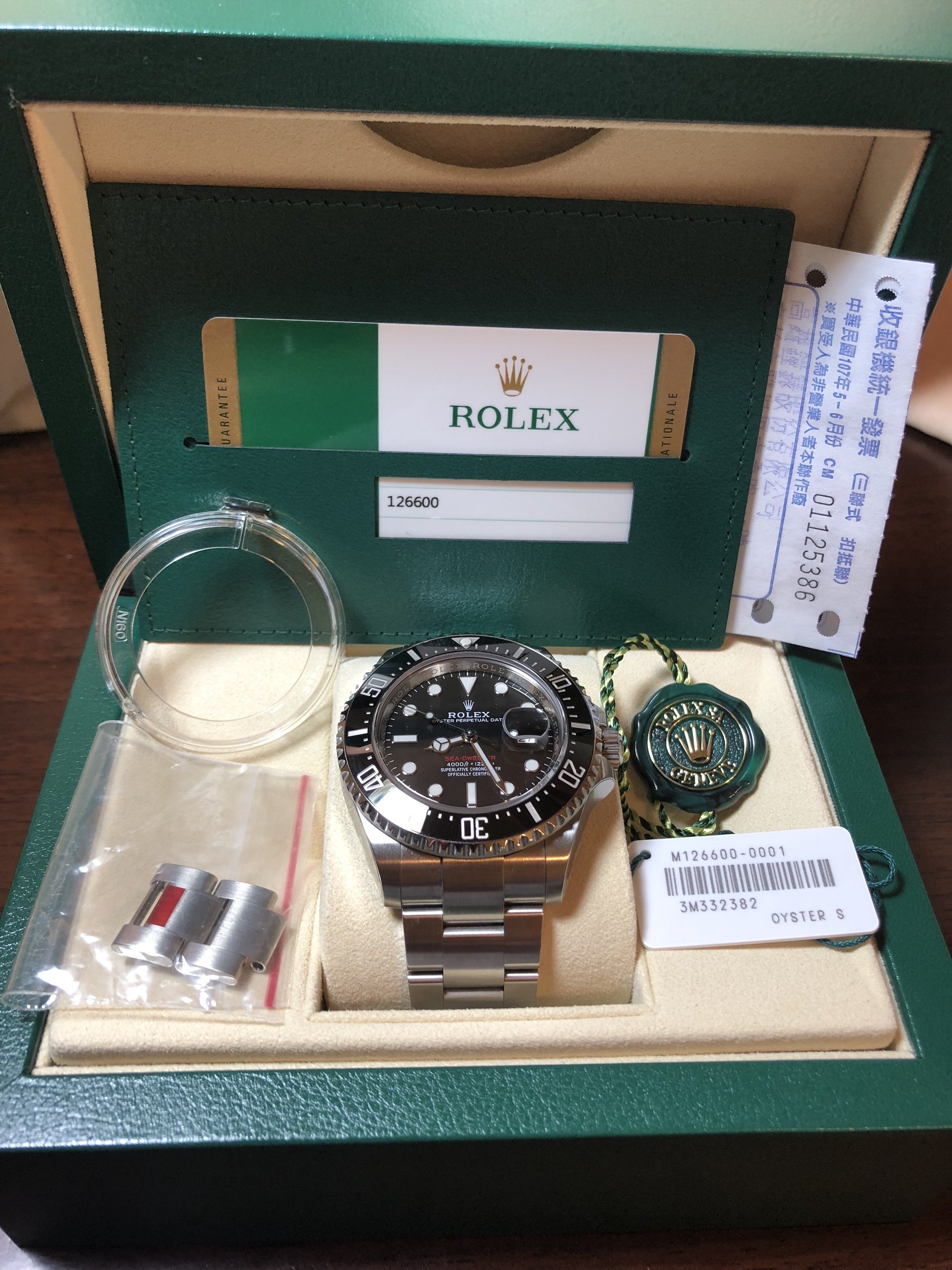 ROLEX 126600 SEA-DWELLER 勞力士 50週年紅字海使 單紅 MK1 828台灣AD貨 二手美品