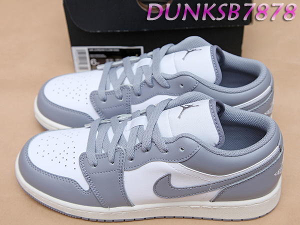 2022 NIKE AIR JORDAN 1 LOW GS VINTAGE GREY 白灰 米黃底 553560-053