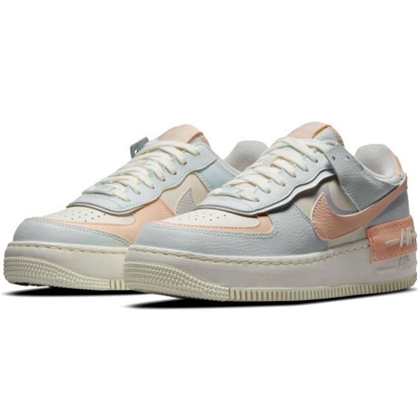 AYW】NIKE WMNS AIR FORCE 1 SHADOW AF1 解構雙勾厚底增高淡藍粉休閒鞋