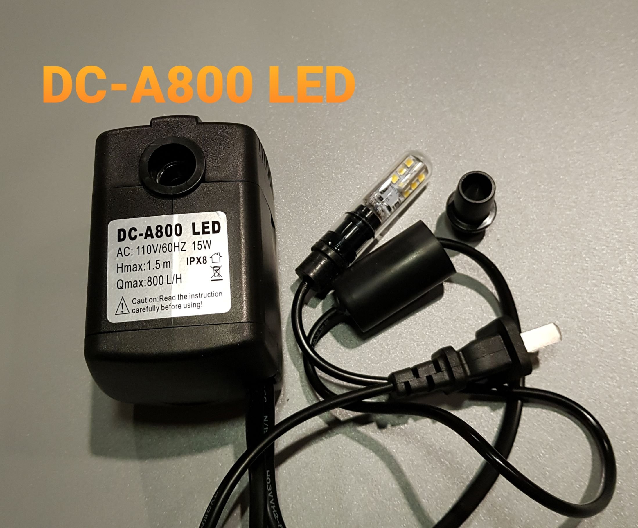 【星辰陶藝】滾球流水專用~(新款超亮) DC-A800 LED 沉水馬達，LED燈，110V，適用15公分球以上