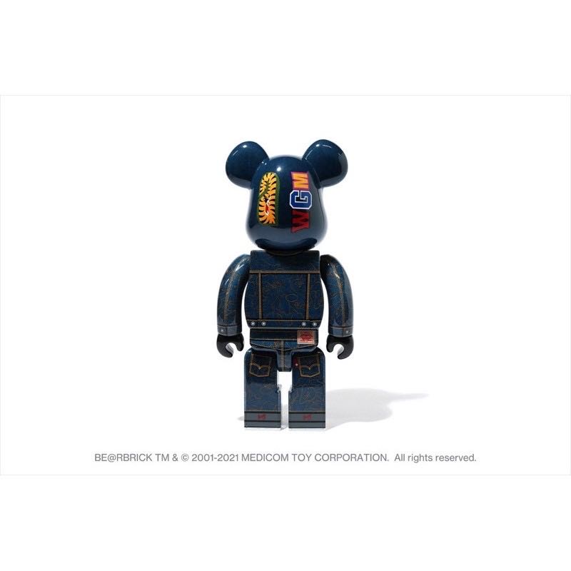 BAPE X LEVI'S BE@RBRICK 100% & 400% SET 牛仔套裝造型公仔| Yahoo