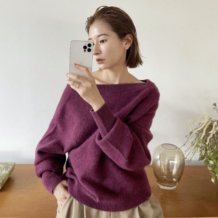 56％以上節約 美品 CLANE DEFORM BOAT NECK YAK KNIT TOPS tdh