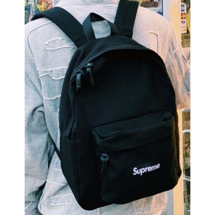 Supreme Canvas Backpack 20FW 黑色帆布後背包小包box logo 20AW 49th