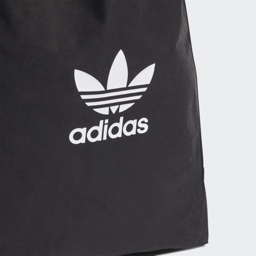 Adidas Originals 愛迪達黑色側背包手提袋帆布手提包三葉草愛迪達黑色