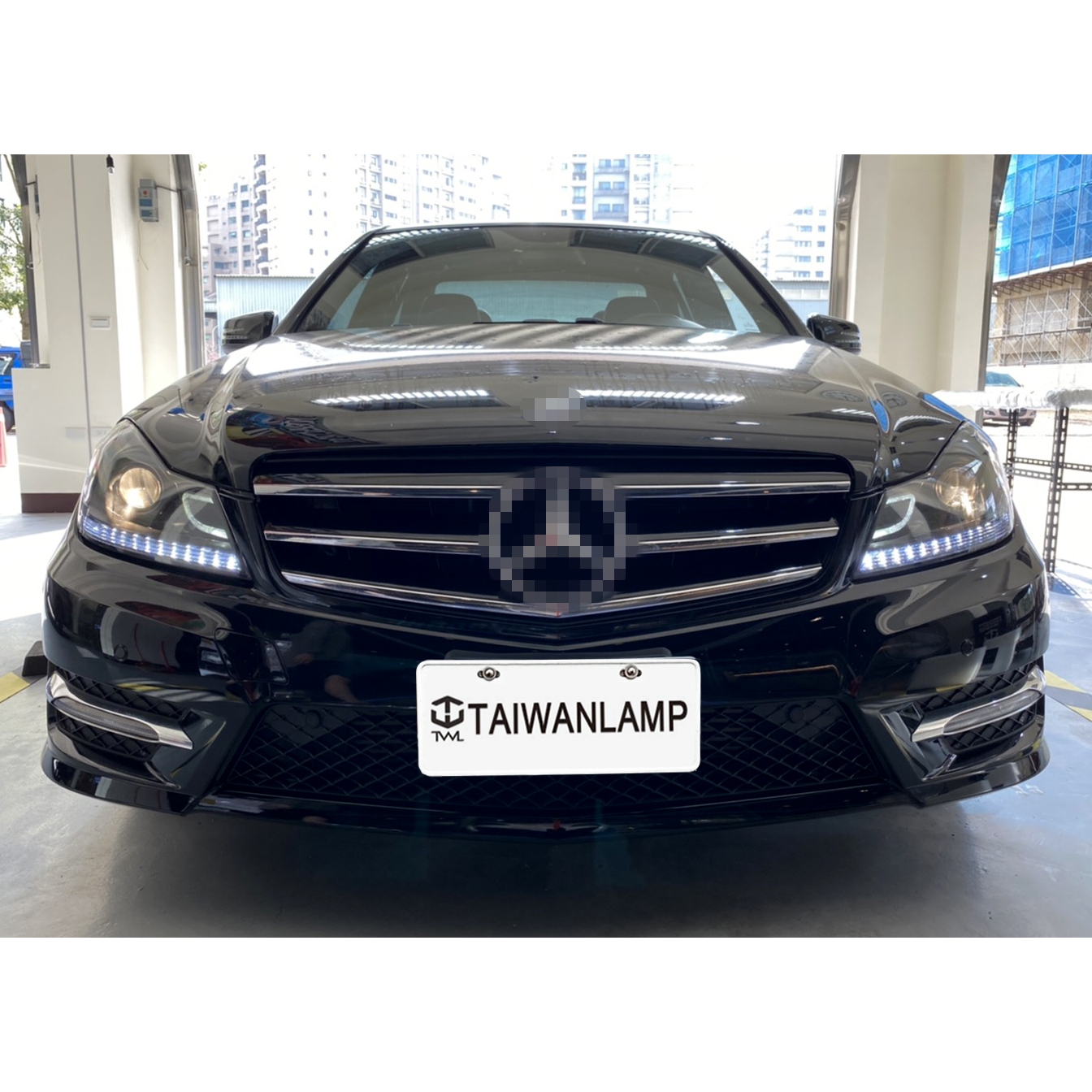 全新BENZ W204 12 13年歐規總代理小改款原廠型新款一字型LED日行燈DRL C200 C250 C350