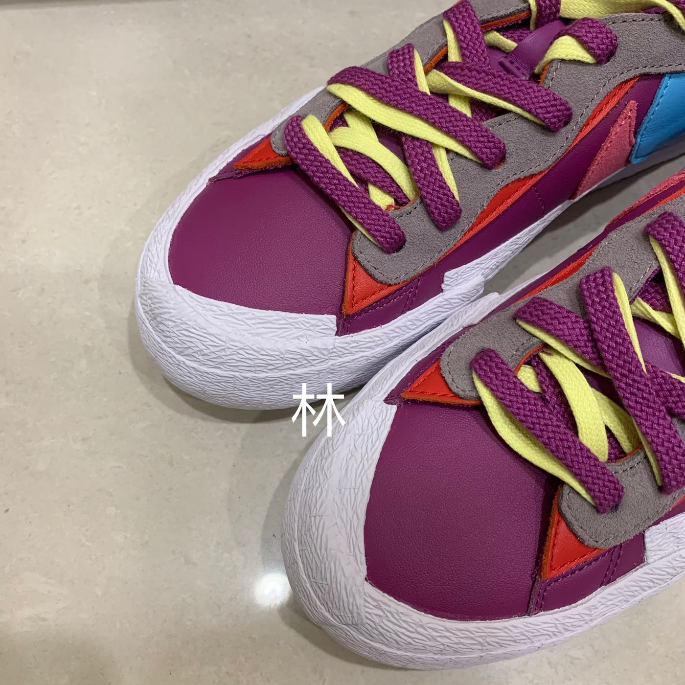 全新現貨Kaws x Sacai x Nike Blazer Low 白紫葡萄雙勾解構三方聯名