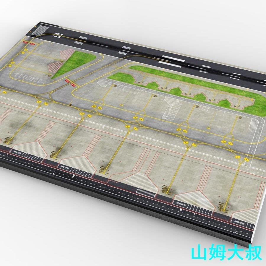 現貨熱銷-飛機模型1:400 合金飛機模型機場跑道機場地勤機場場景模型19機位平面圖紙