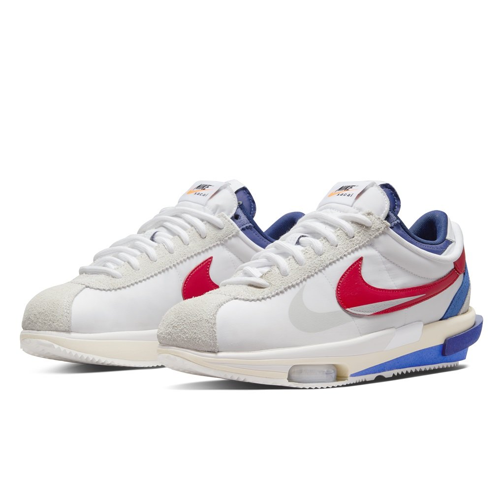 A-KAY0】NIKE X SACAI ZOOM CORTEZ SP WHITE 白紅藍【DQ0581-100