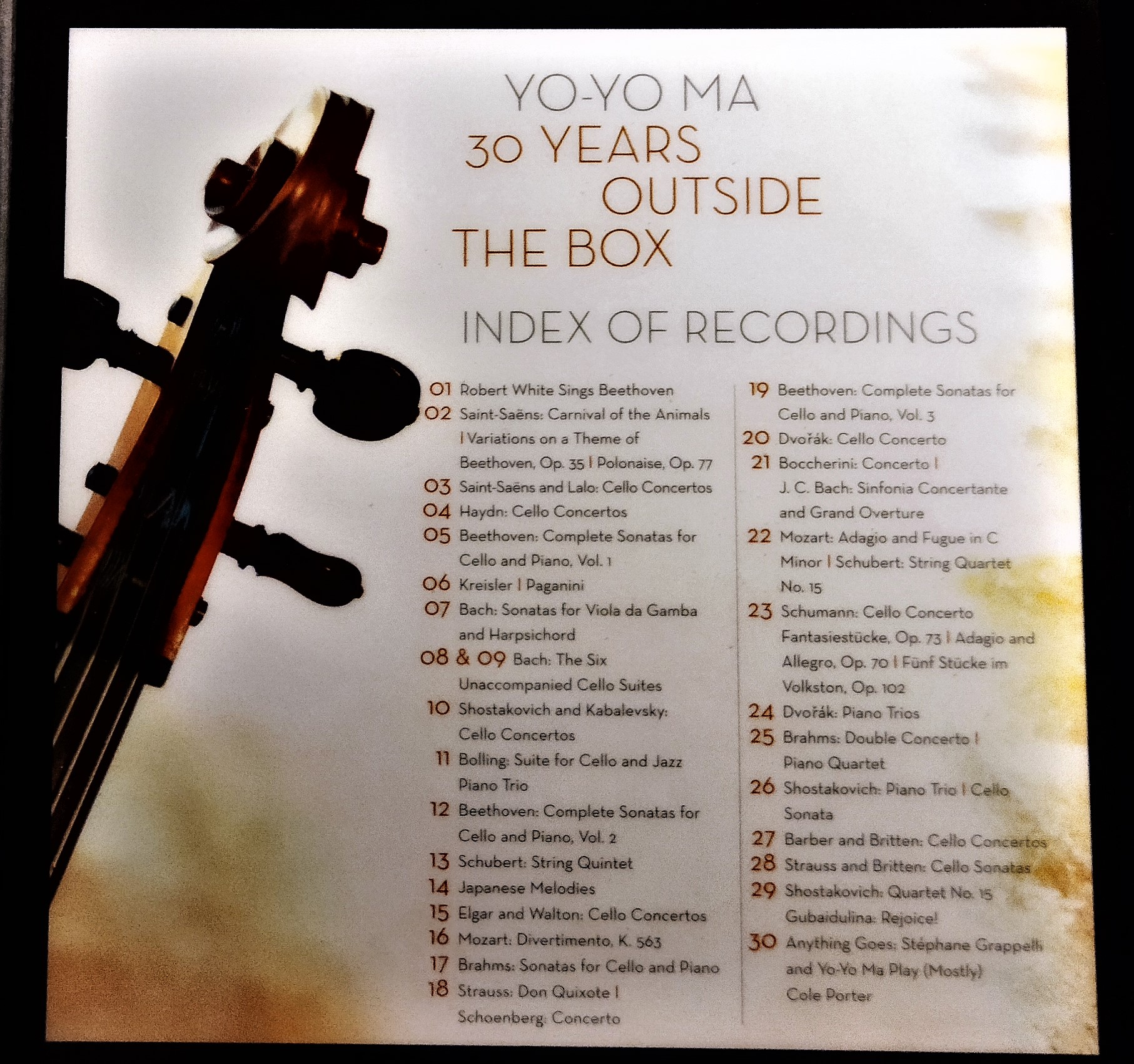 馬友友-Yo-Yo Ma ~ 30 Years Outside The Box - CD品質佳, 外箱受潮損毀嚴重