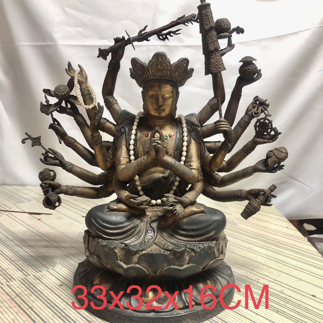 仏教美術 古銅鍍金 観音坐像 仏像 壁掛 時代箱付 D R4885 - www ...