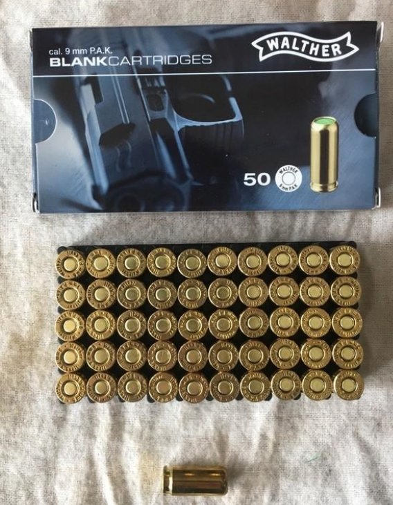 【現貨】德國製WALTHER cal.9mm P.A.K 8MM 9MM左輪 RK空包彈拋棄式彈殼 內行人的最愛 50入