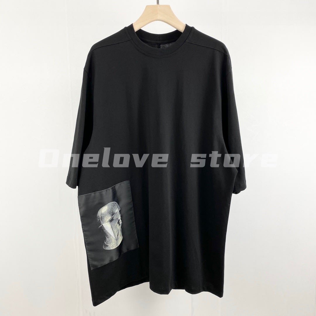 Rick Owens Drkshdw Jumbo Futurist Head Patch Longline Tee | Yahoo