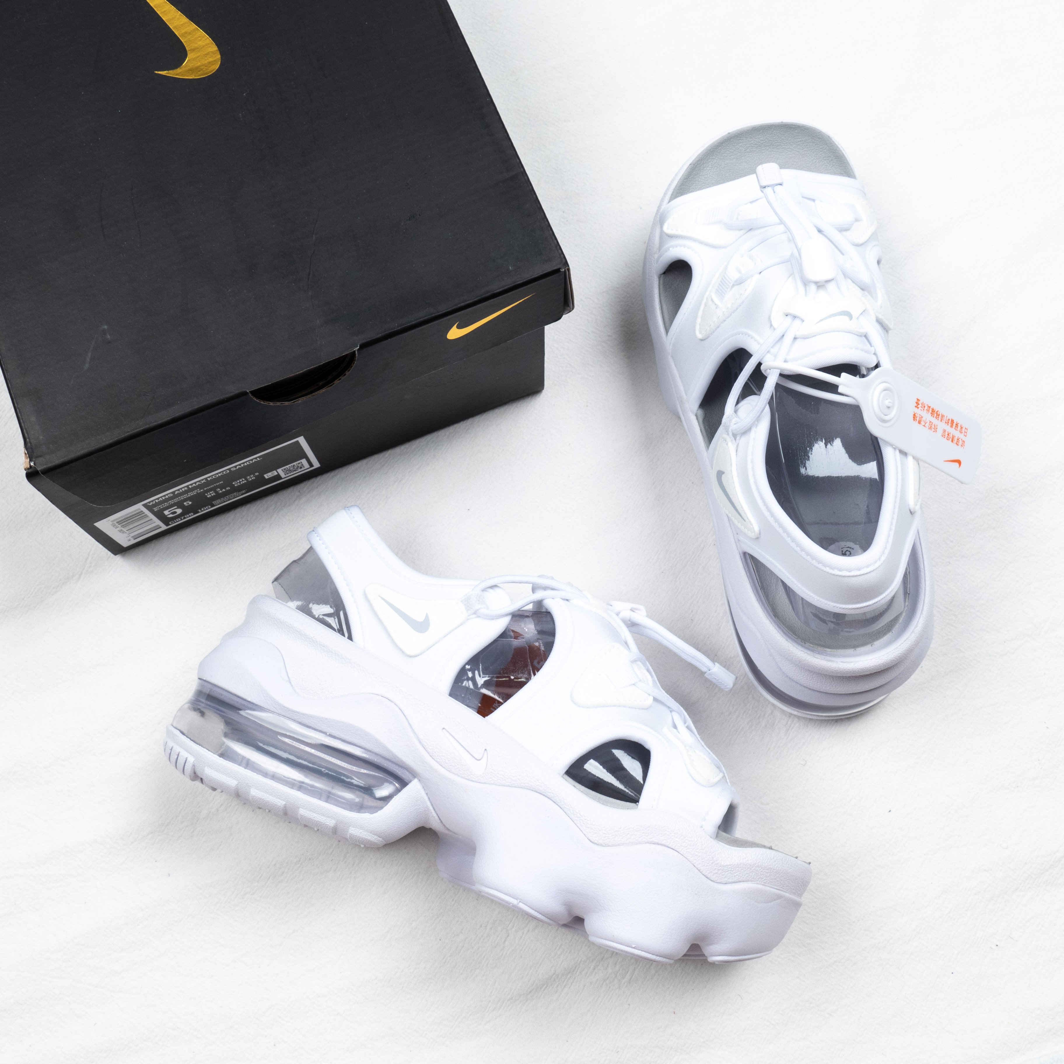 NIKE AIR MAX KOKO SANDAL 全白氣墊增高厚底涼鞋女鞋CI8798-100