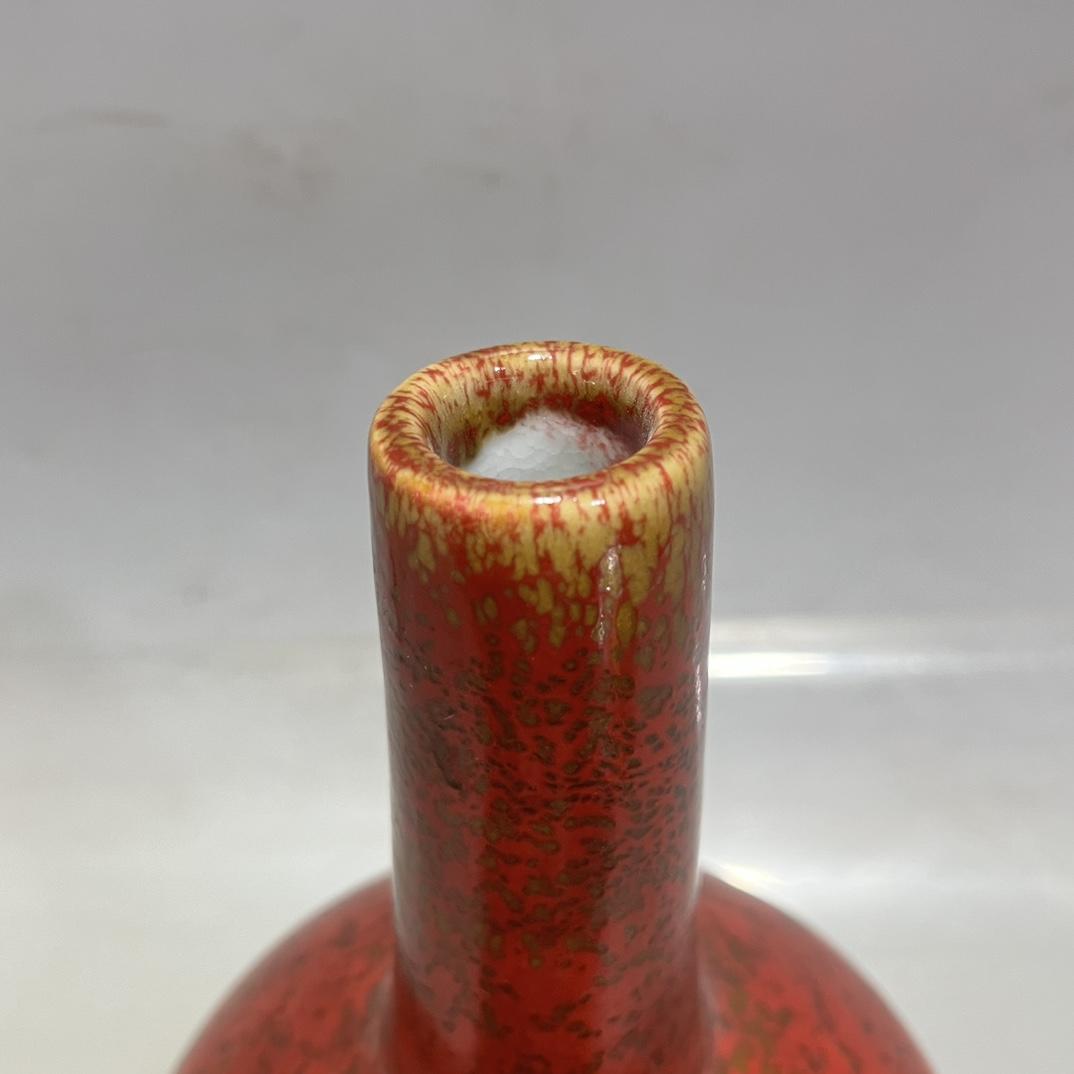 卸し売り購入 中国 大清雍正年製 缸豆紅釉 花瓶 C R6689E 雍正 工芸品