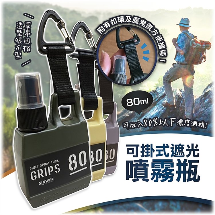 【寶寶王國】日本【Slower】可掛式遮光噴霧瓶 酒精噴霧瓶 分裝瓶 50ml  80ml 筆形隨身噴霧瓶3入組