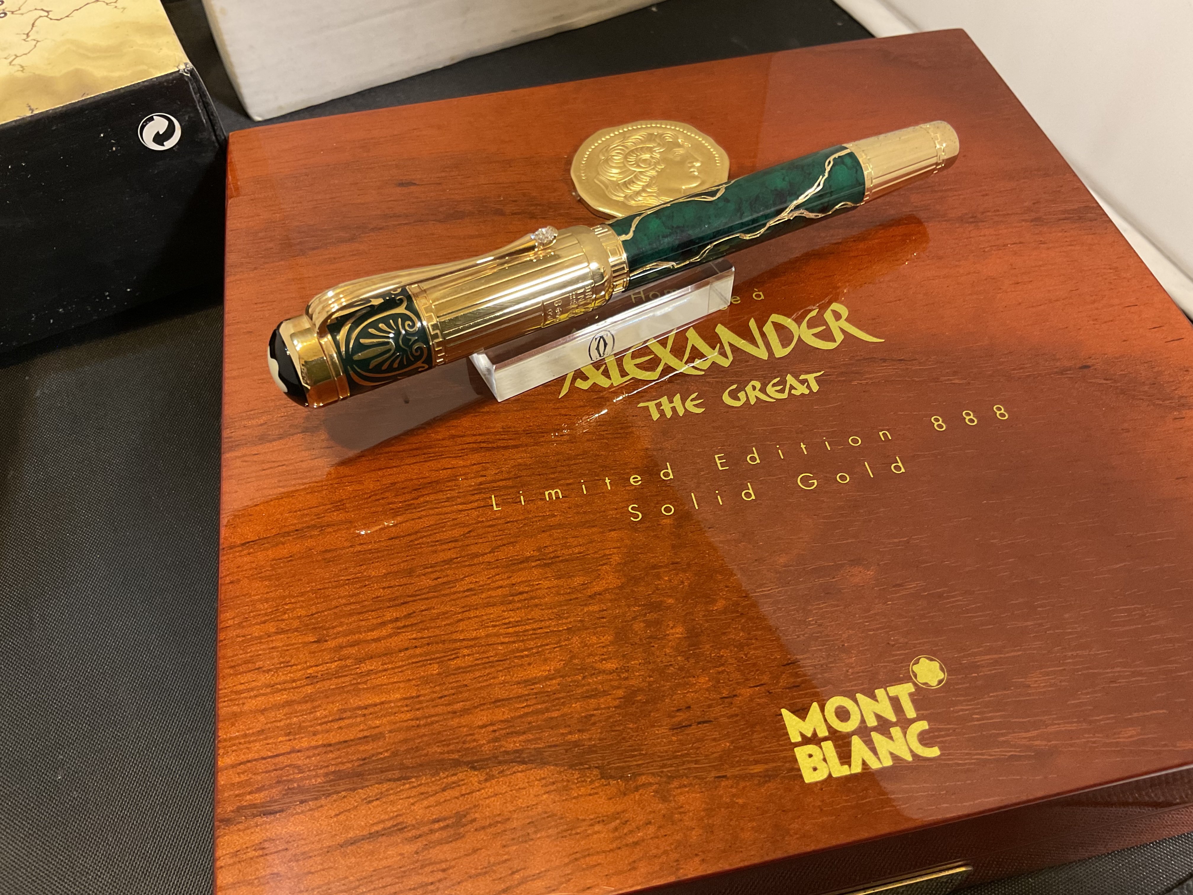 (交流高級限量名筆)萬寶龍Montblanc 1998年藝術贊助888系列亞歷山大大帝限量鋼筆M尖002